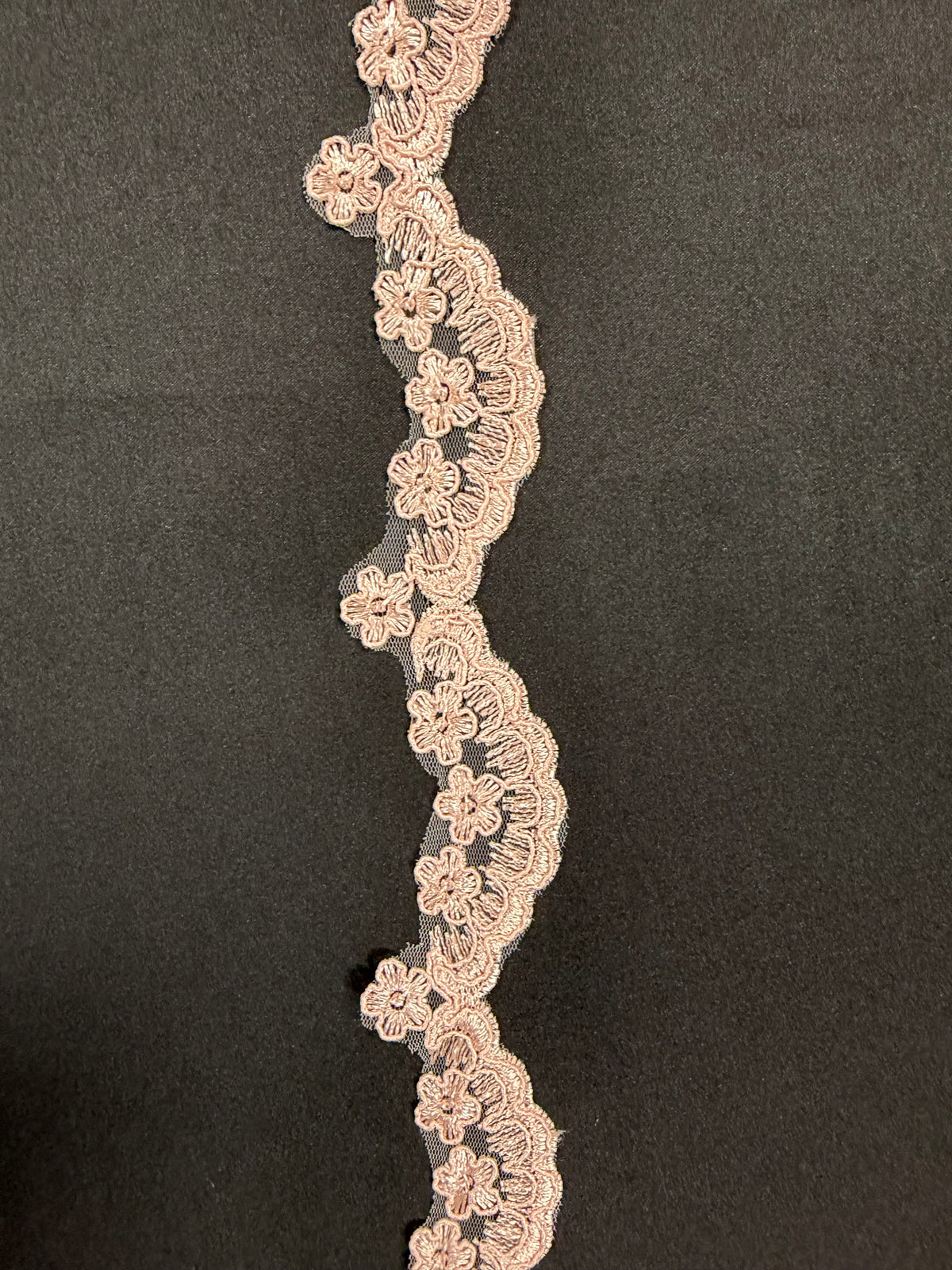 Ganse à paillettes cordée vieux rose - T713