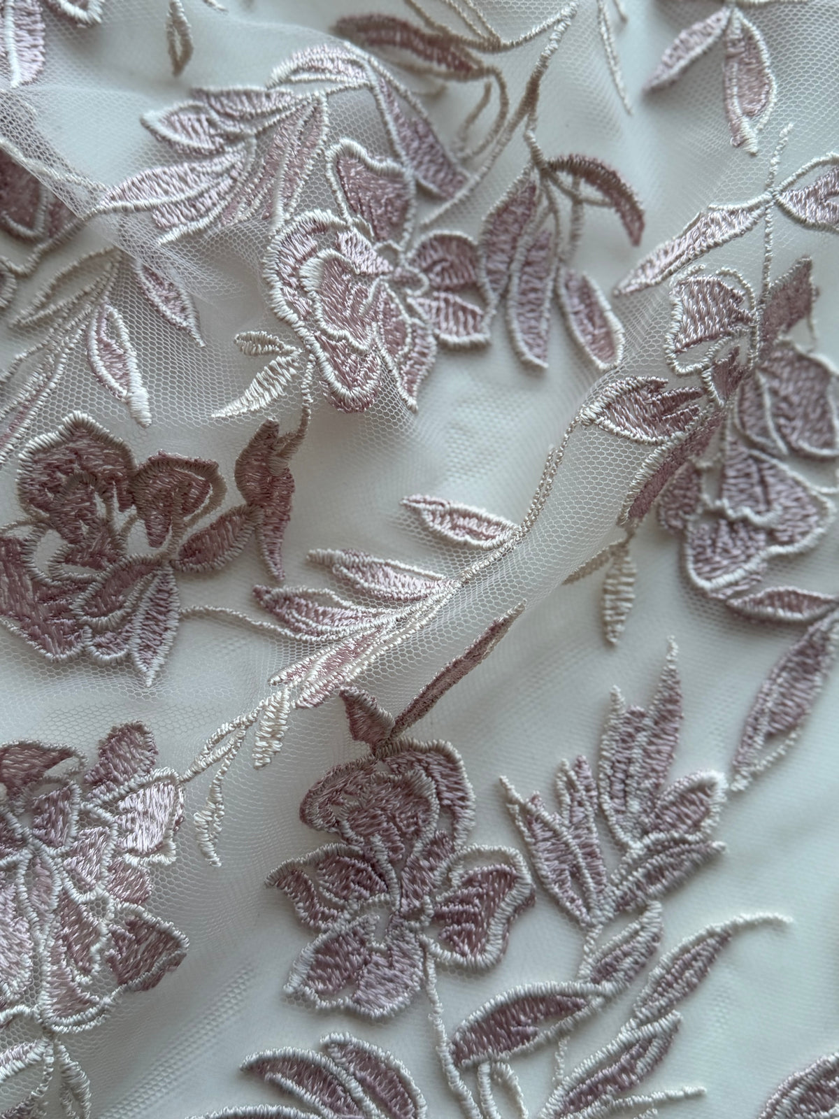 Dentelle brodée rose - EB5048