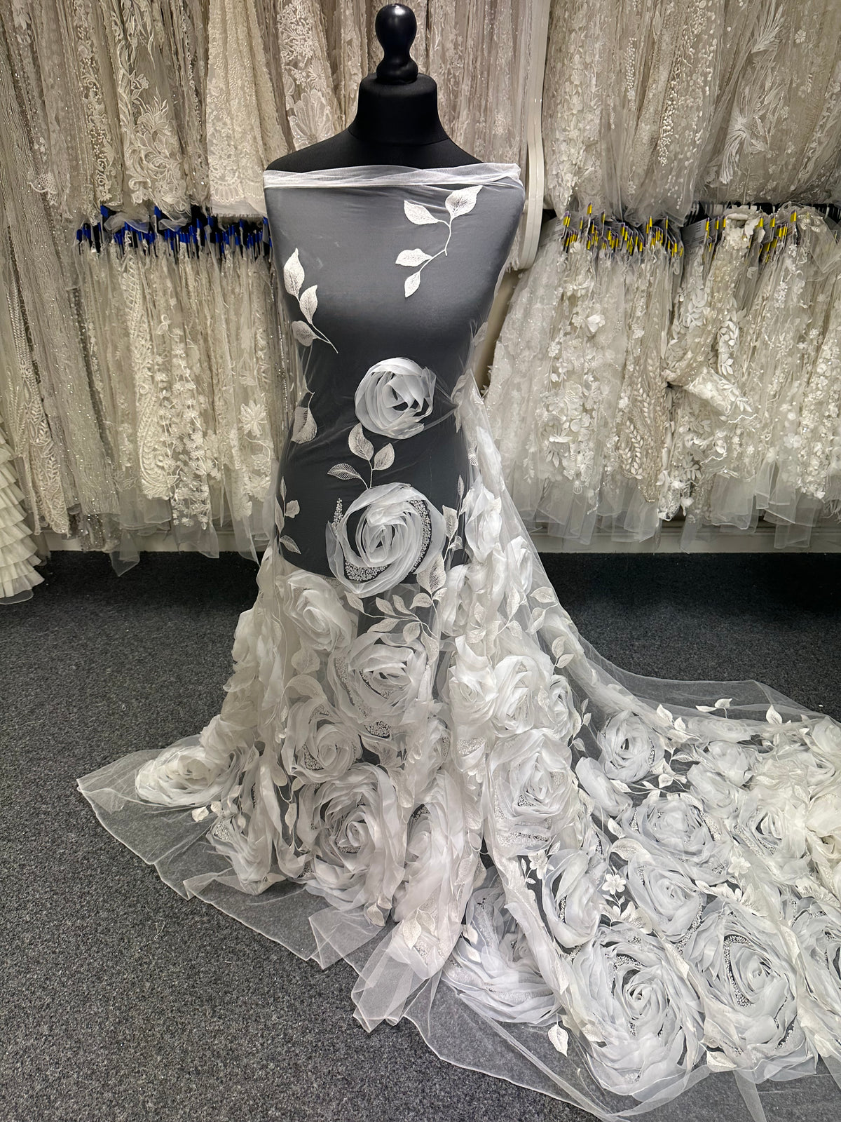 Dentelle Brodée 3D Ivoire - Asalla