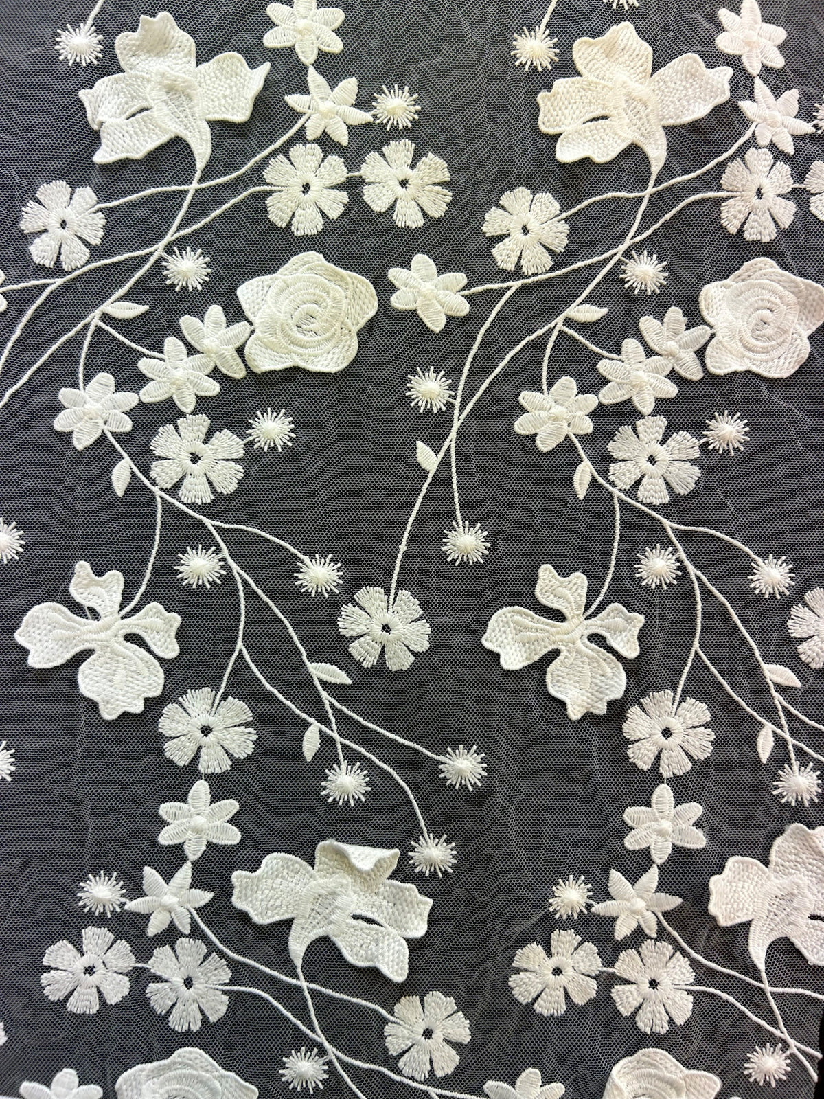 Dentelle Brodée 3D Ivoire - Alvia