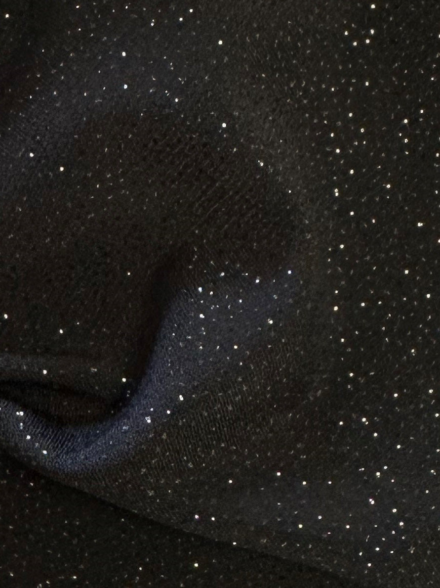 Tissu jersey pailleté noir - Dazzle