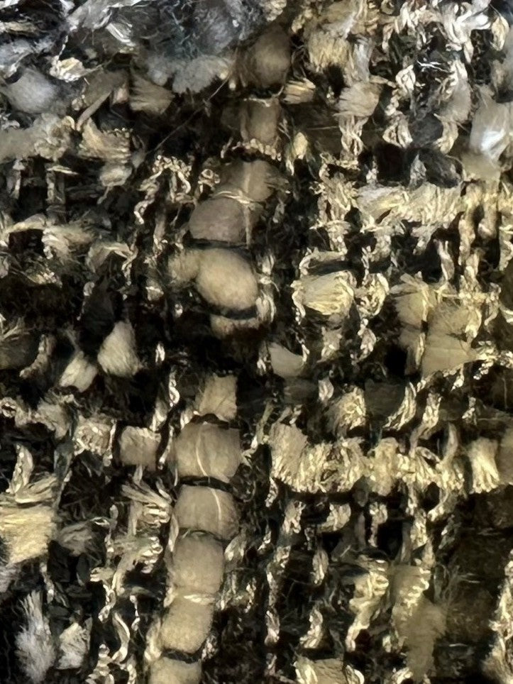 Tissu texturé en viscose noir et blanc - Gabrielle