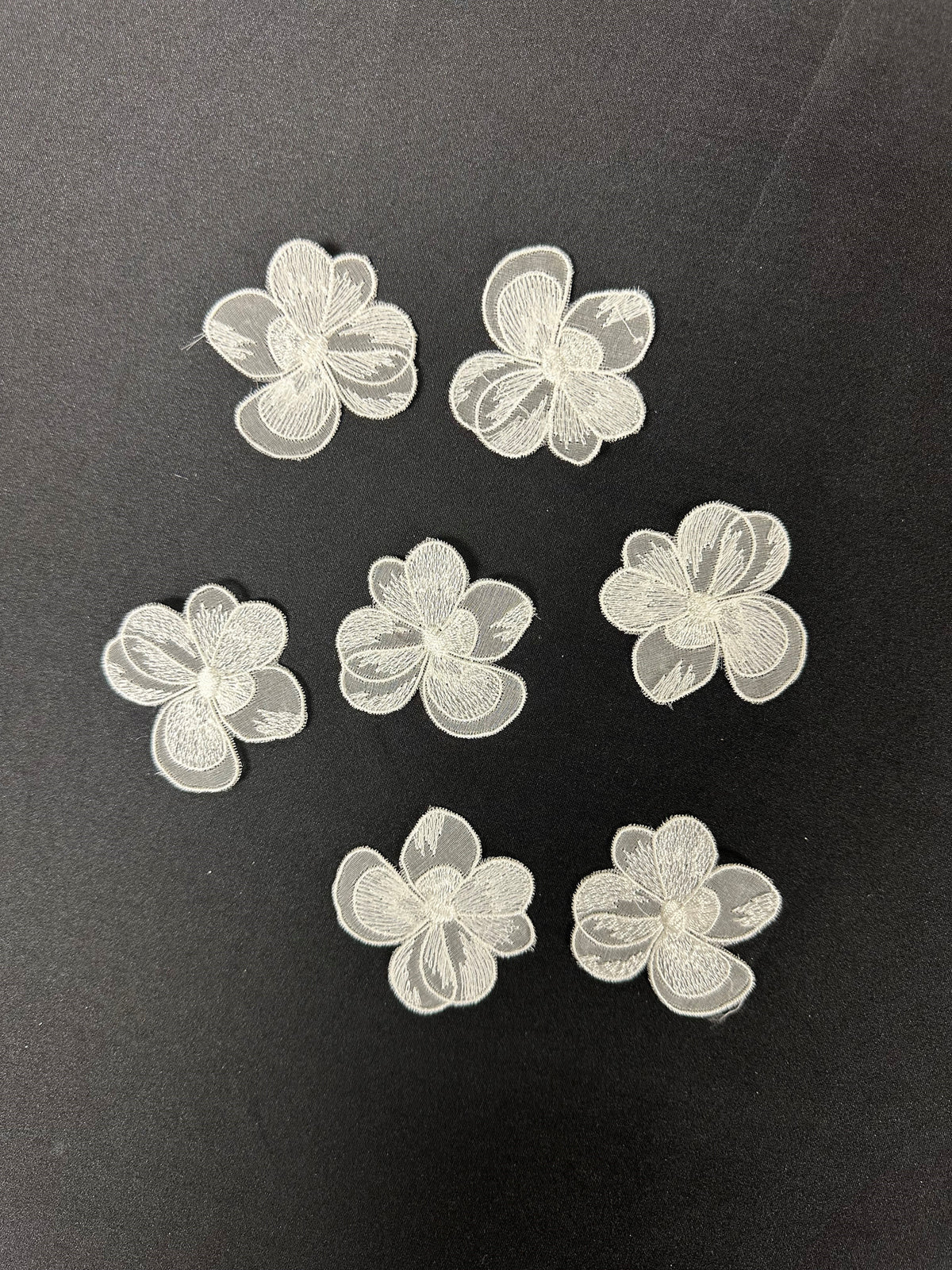 Fleur brodée ivoire - Dandelion (sacs de 10)