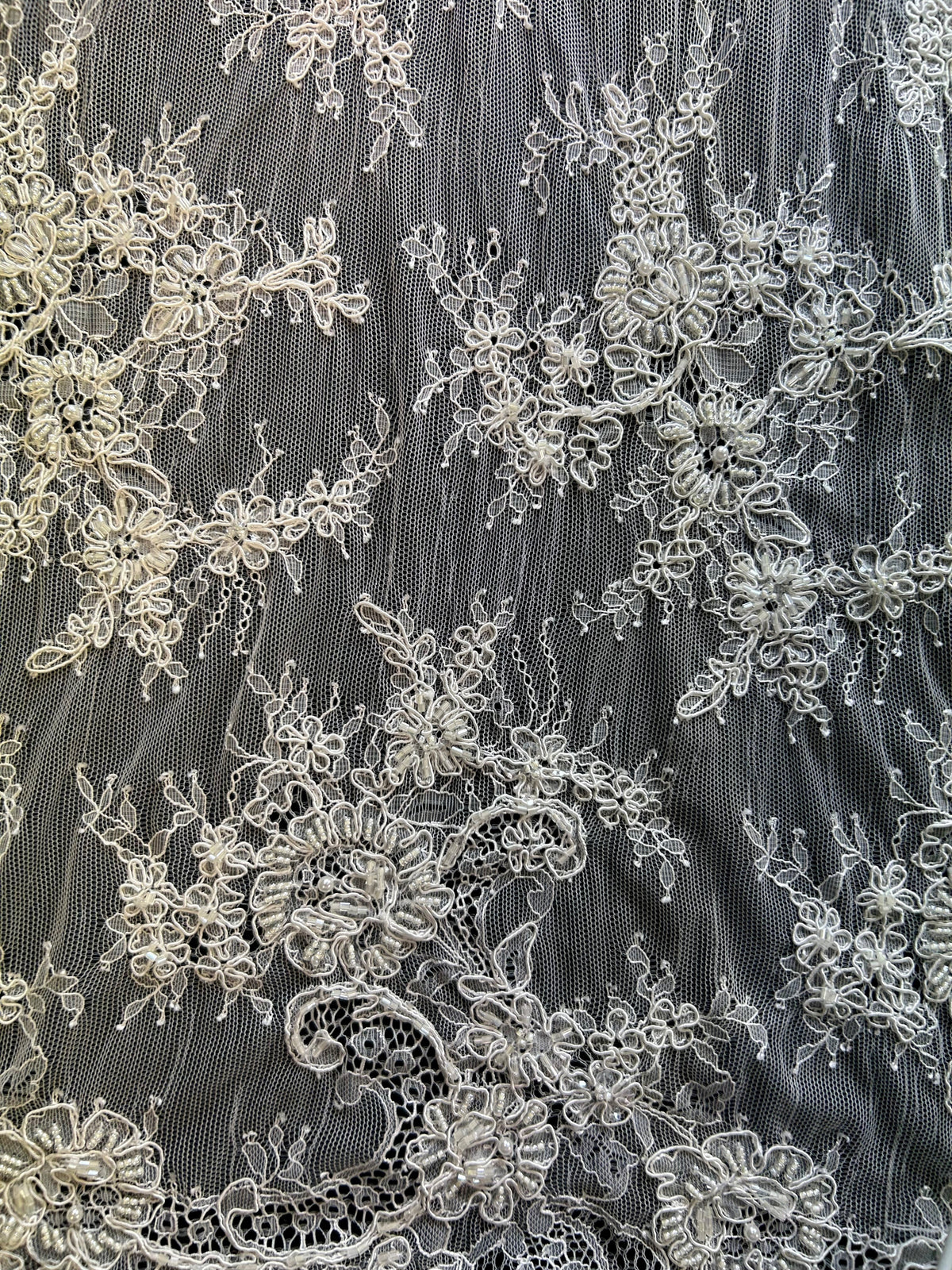 Dentelle Perlée et Cordonnée Ivoire - Carmel