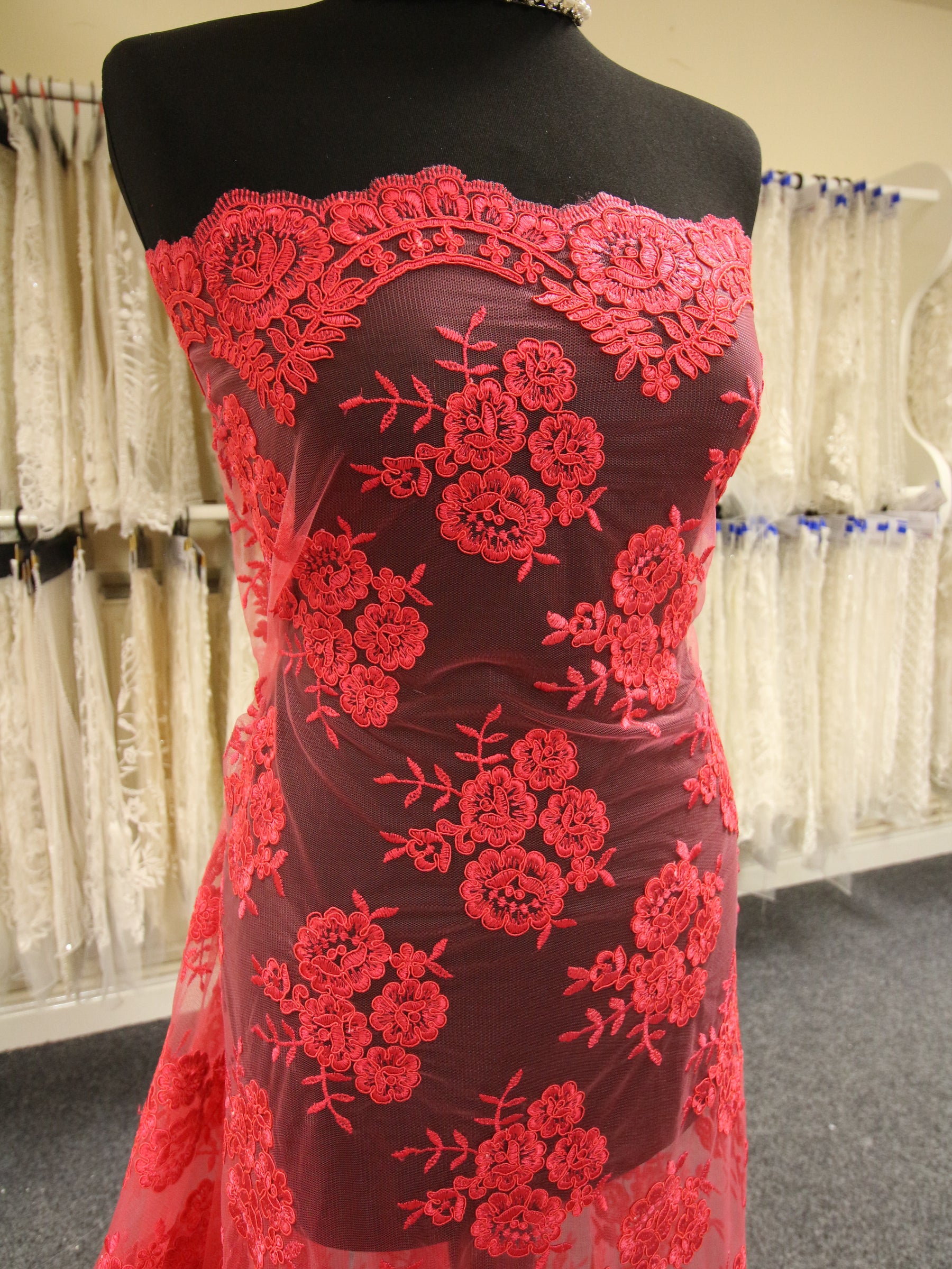 Dentelle Cordonnée Corail - Riaz