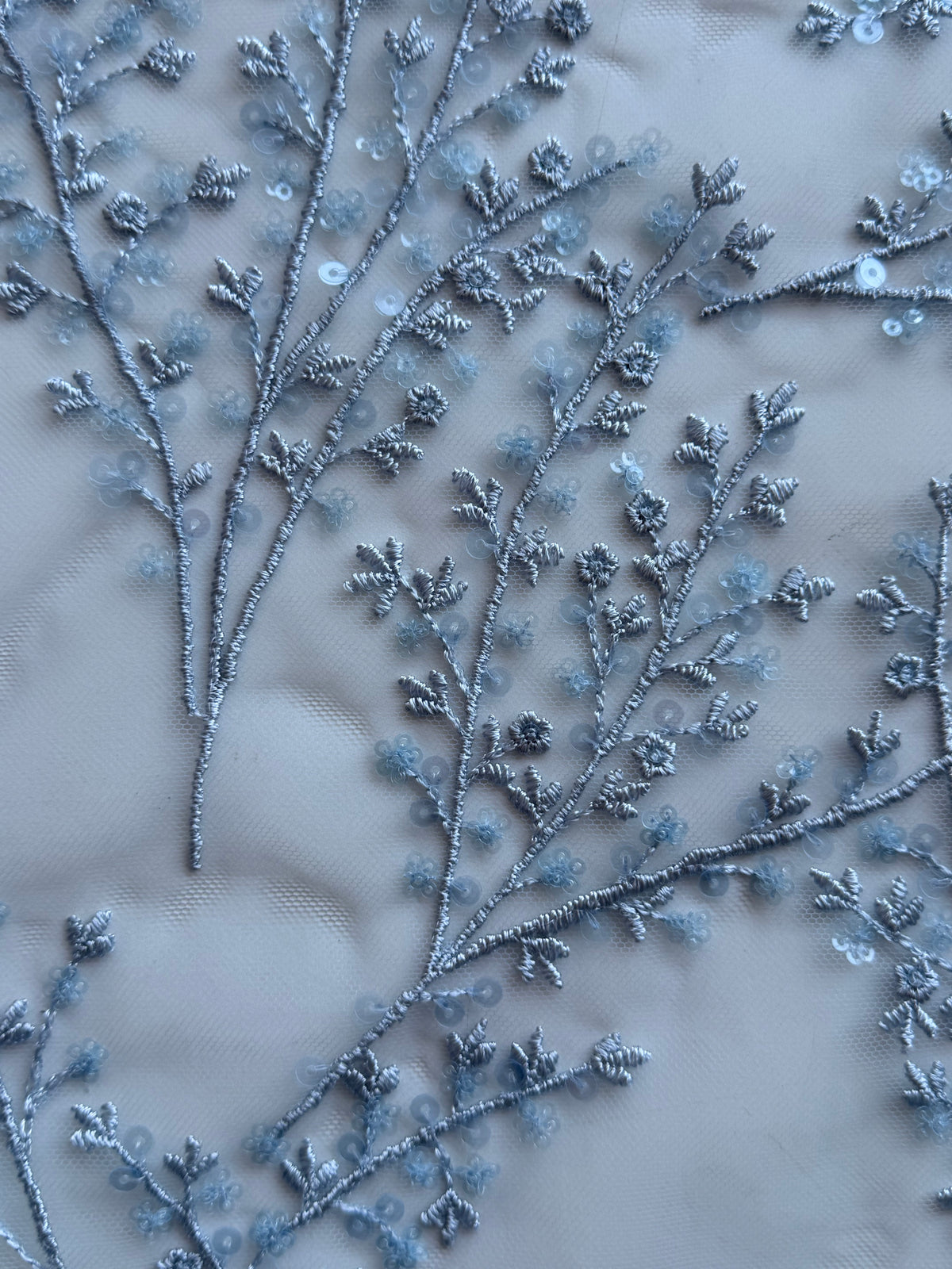 Dentelle à paillettes calcaire - EB3065