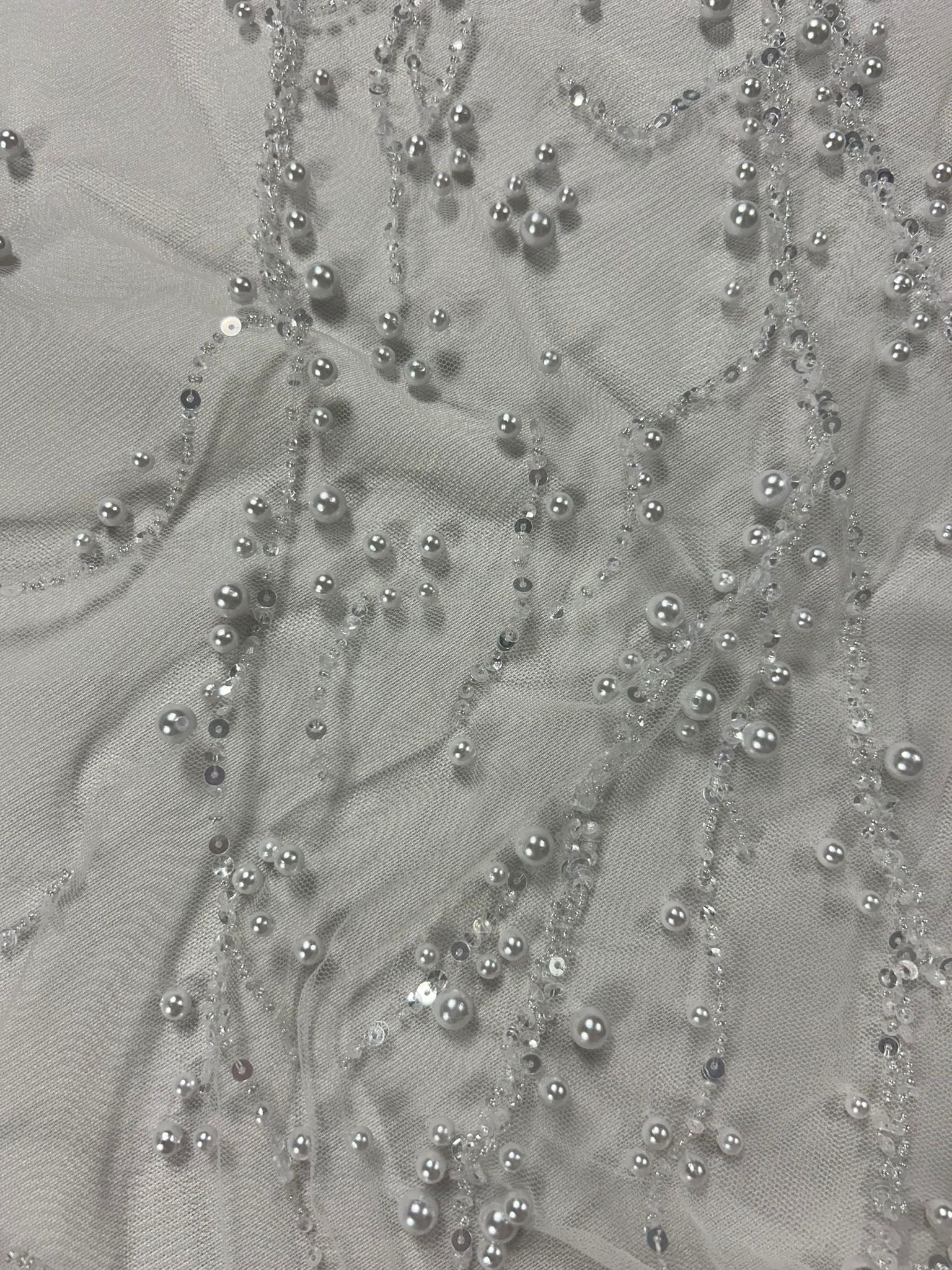 Dentelle ivoire en perles et perles - Jivka
