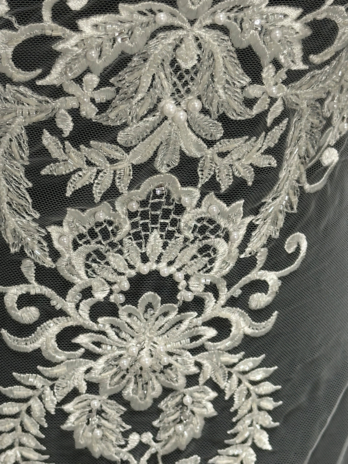 Dentelle perlée ivoire - EB1031