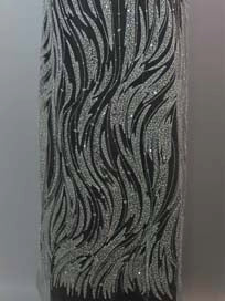 Tulle bleu ciel brodé de perles - EB1068