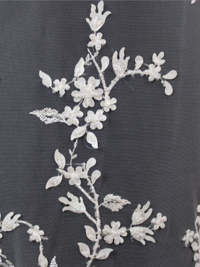 Tulle brodé de perles ivoire - EB1073