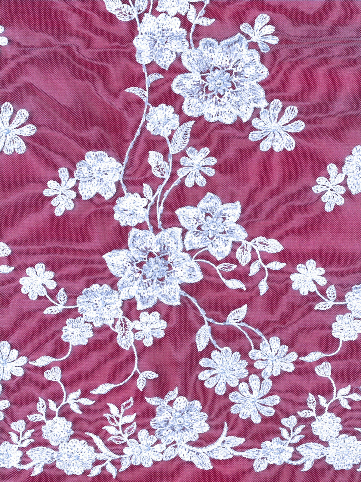 Tulle bleu ciel brodé de perles - EB1090