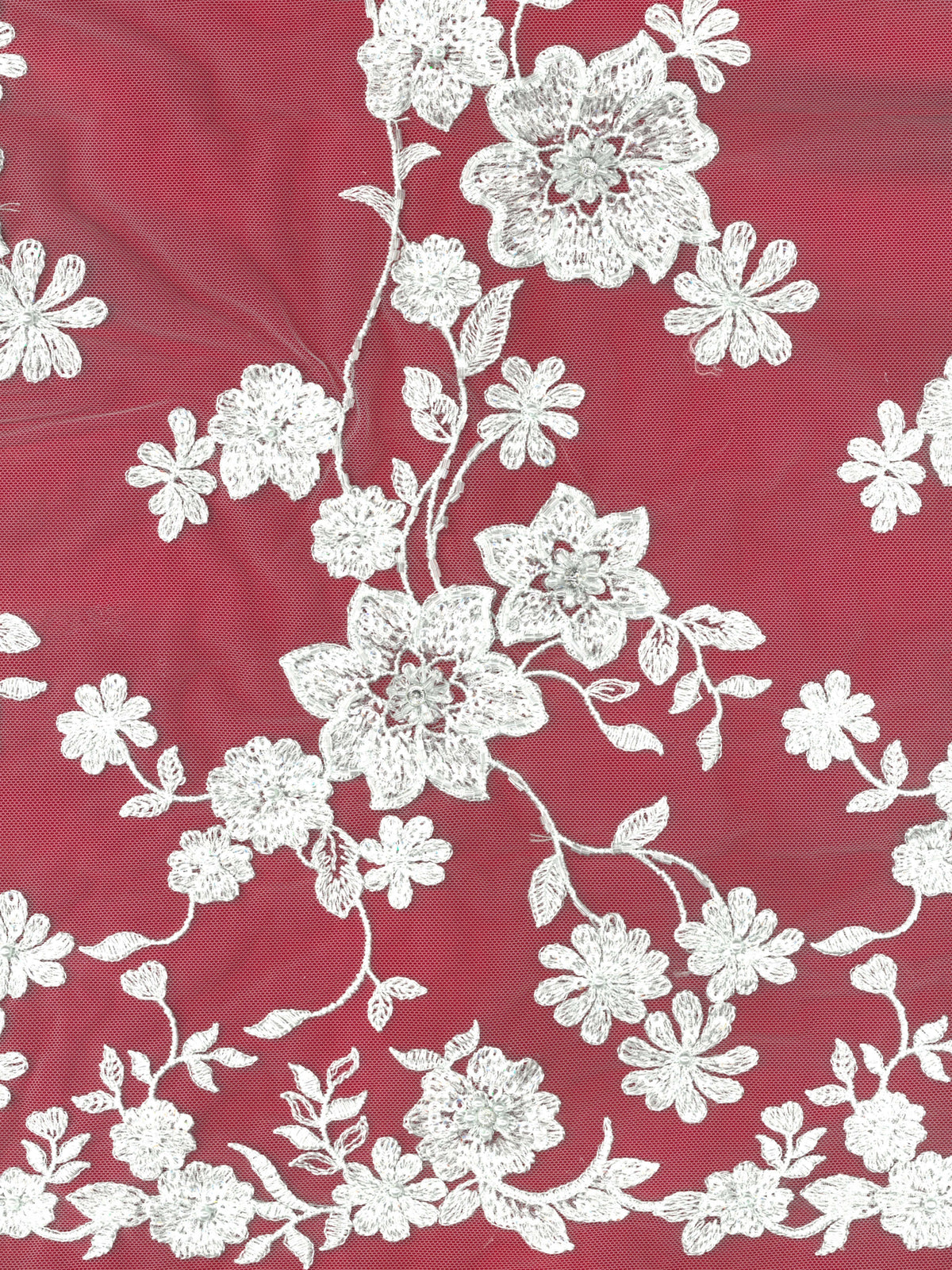 Tulle vert clair brodé de perles - EB1090