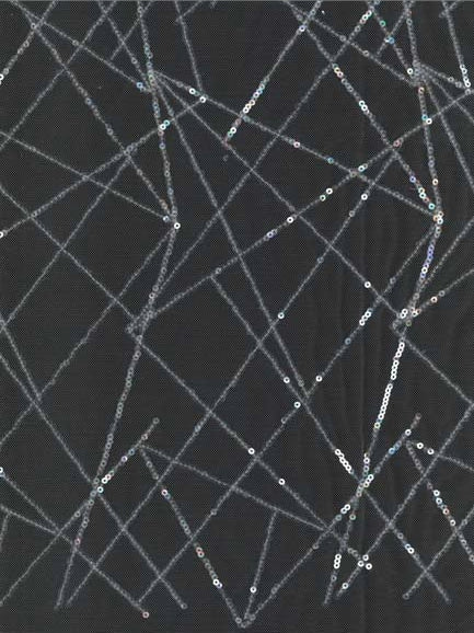 Ivory Embroidered Sequin Tulle - EB3022