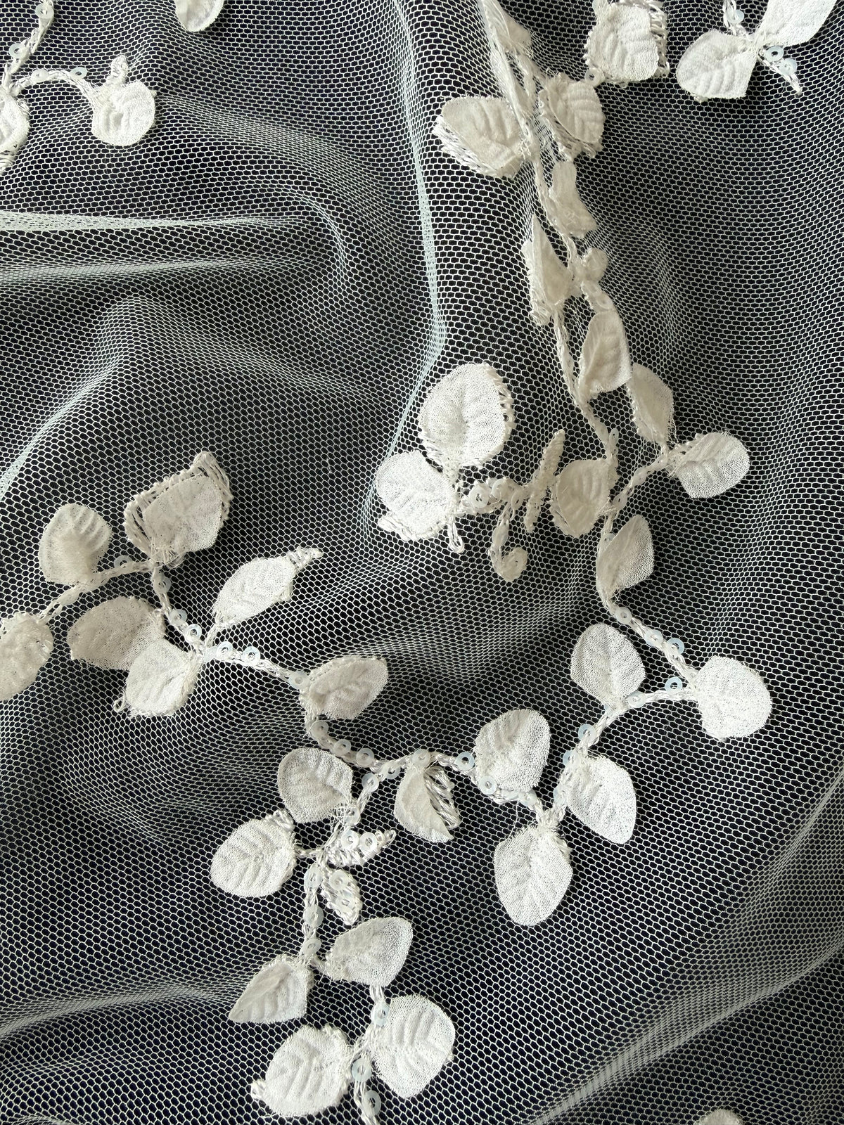 Dentelle brodée de sequins ivoire - EB3042