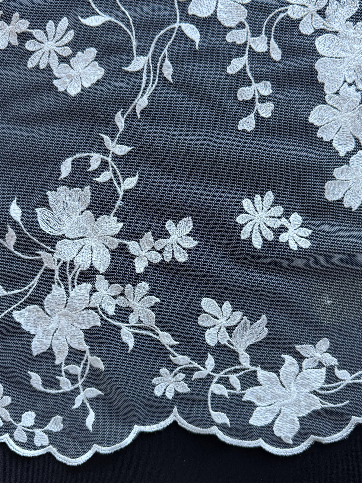 Dentelle à paillettes ivoire - EB3063