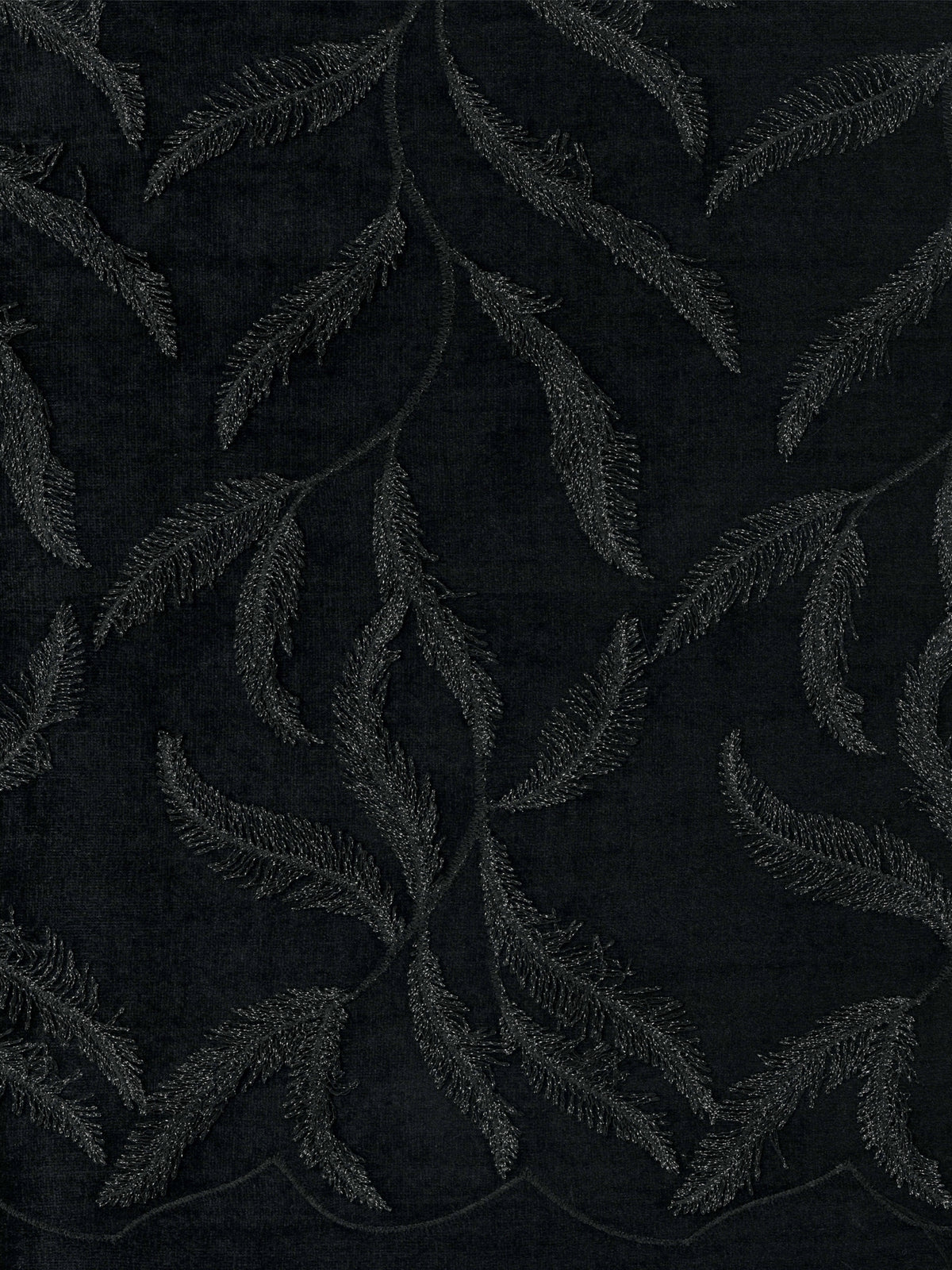 Black Embroidered Velvet - EB6004