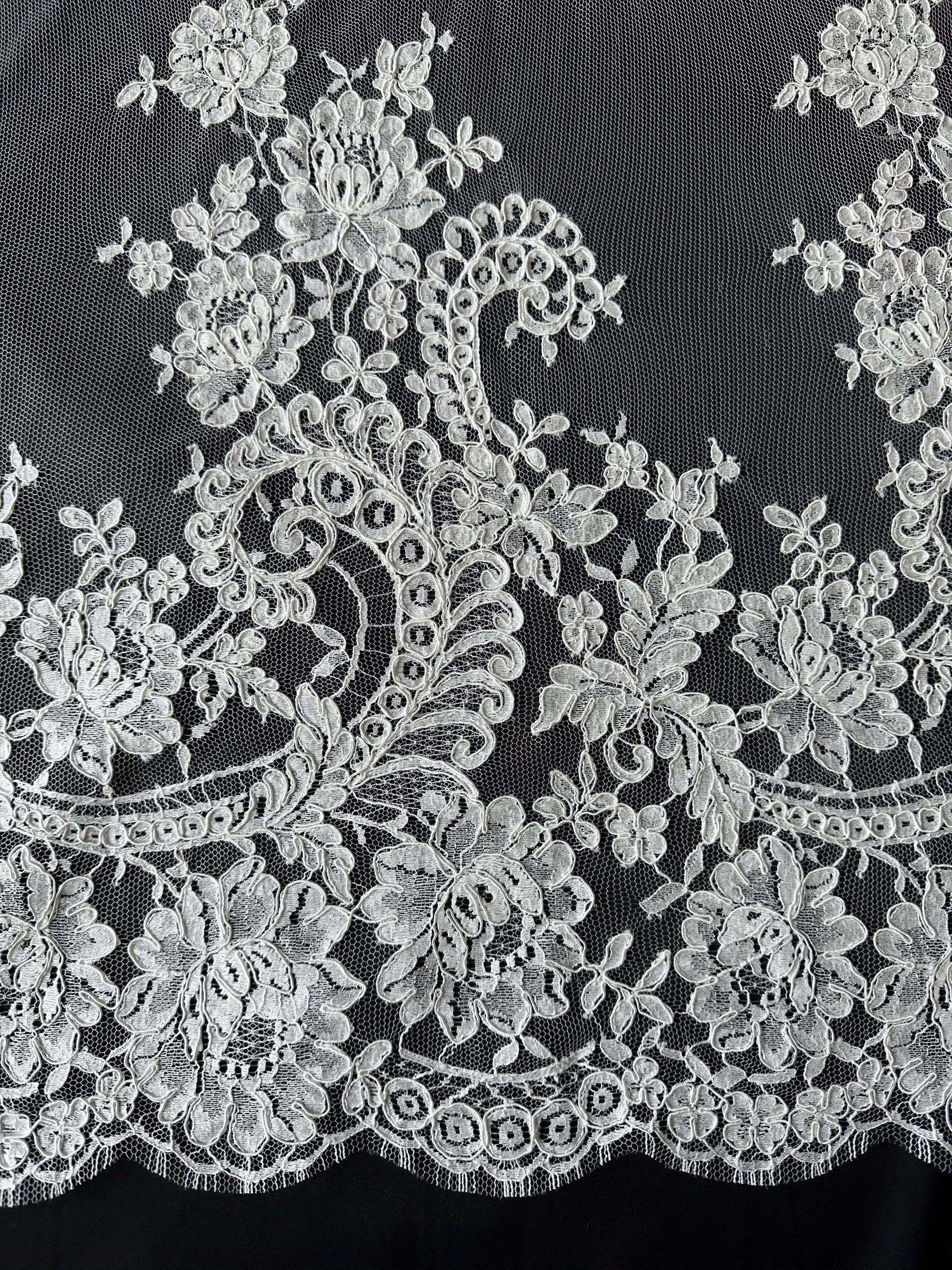Ivory Corded Chantilly Lace - Zaya