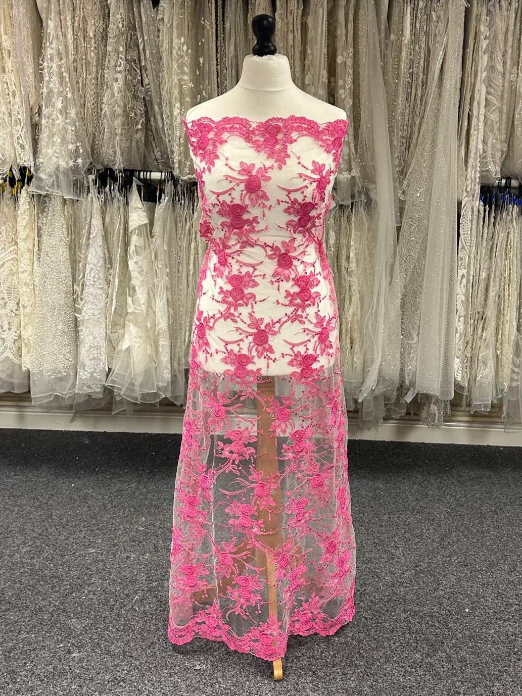 Dentelle rose bonbon - Maria.