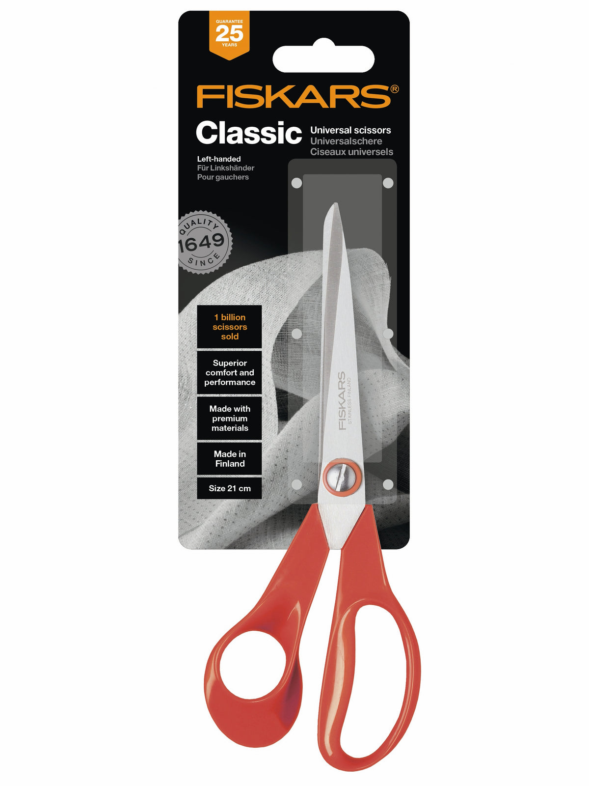 Ciseaux Fiskars pour gauchers, 21 cm, usage général - S6
