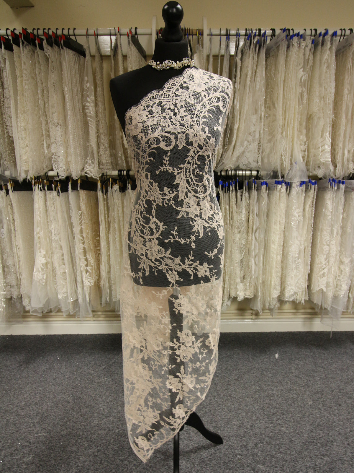 Dentelle de Chantilly rose poudré - Kate