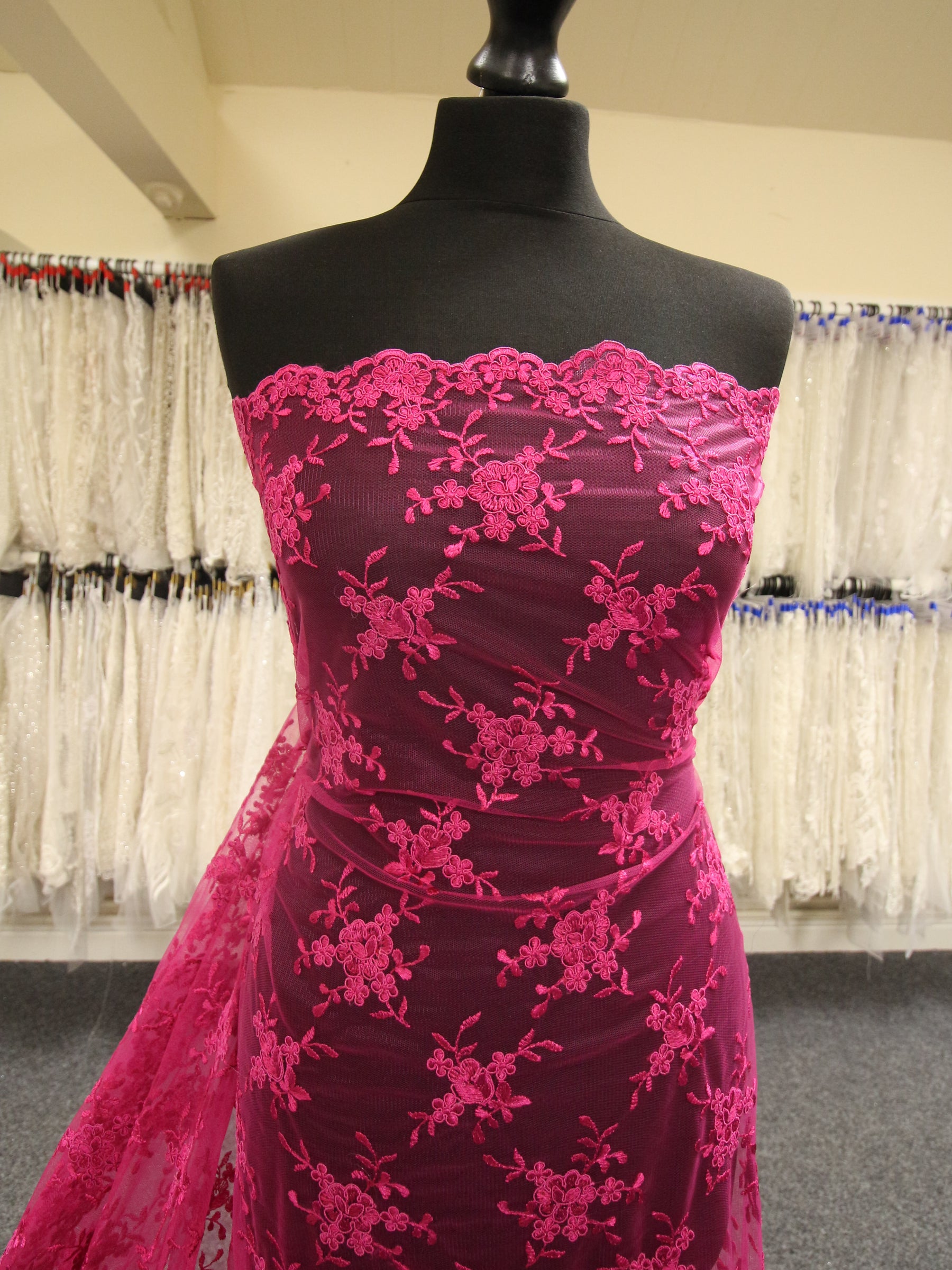 Dentelle Cordonnée Fuchsia - Géraldine