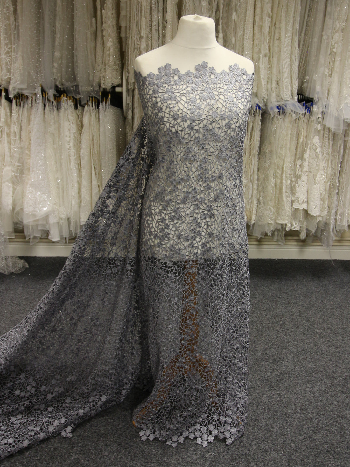 Dentelle guipure grise - Ebba