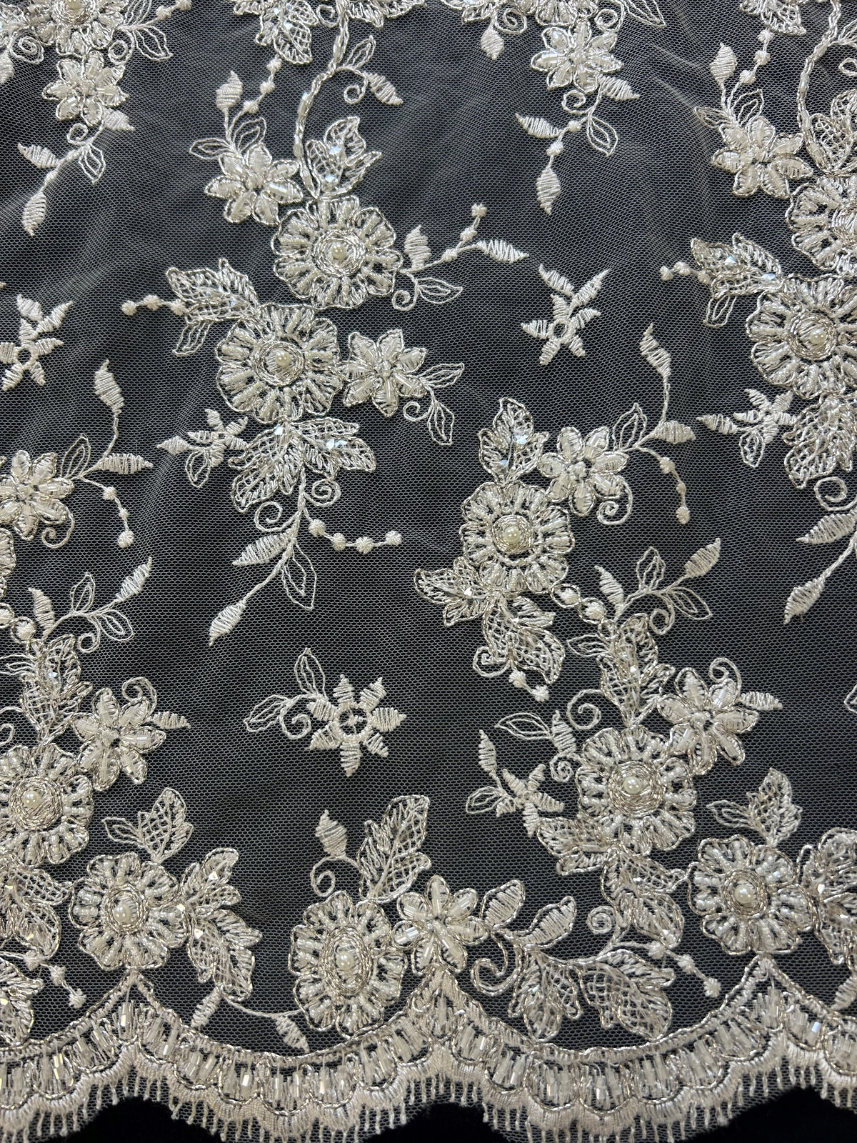 Dentelle Perlée Ivoire - Helena