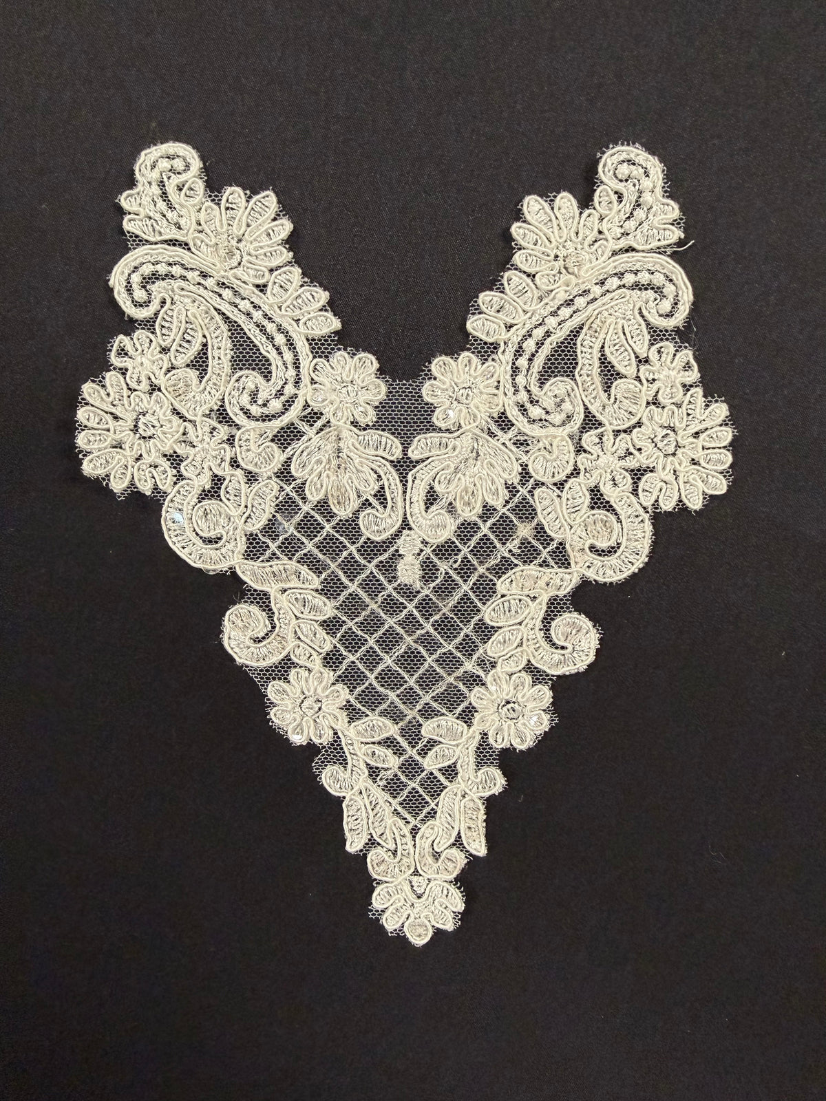 Appliqué sequins ivoire - T897