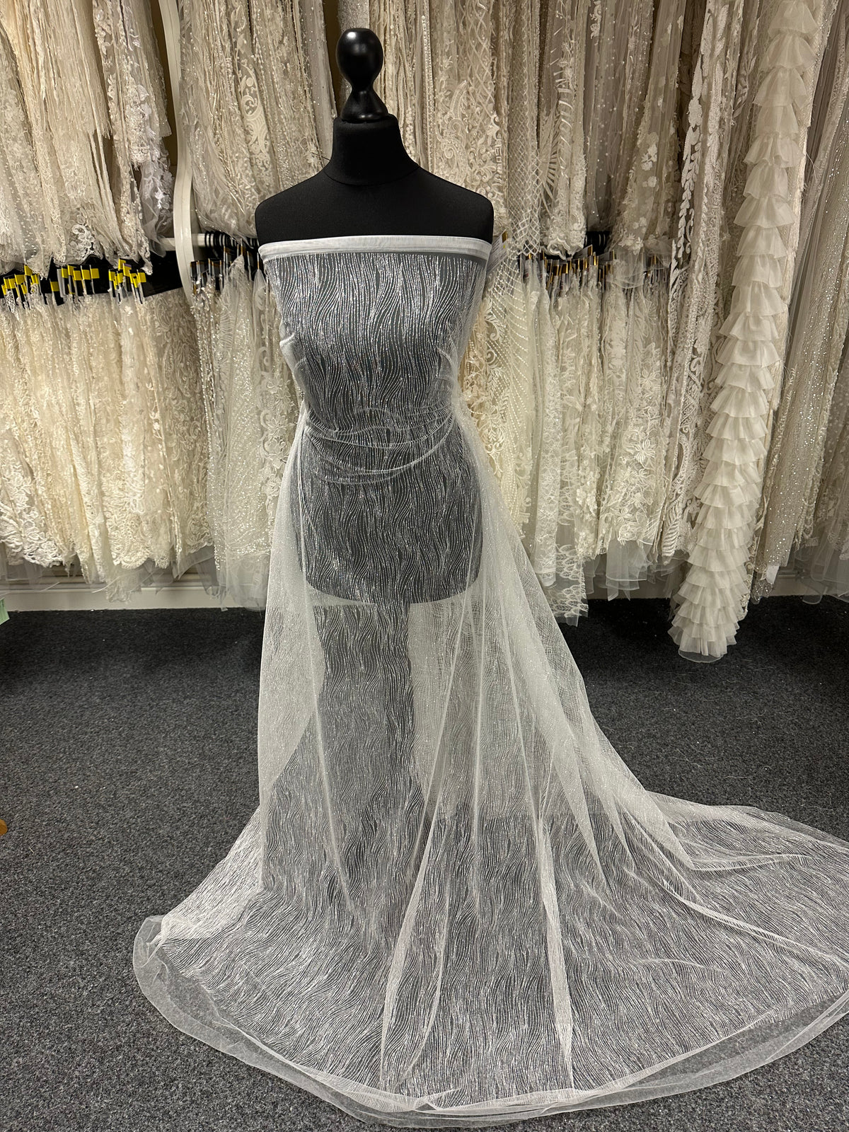 Tulle pailleté ivoire - Ondulation (CF)