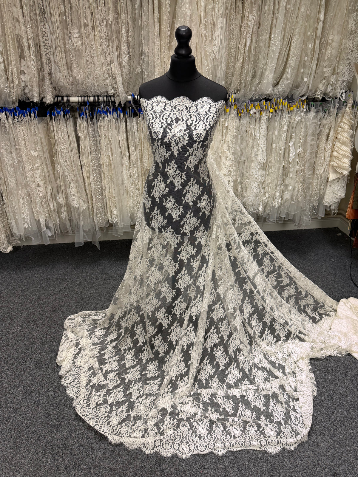 Ivory Wide Width Chantilly Bridal Lace - Therat