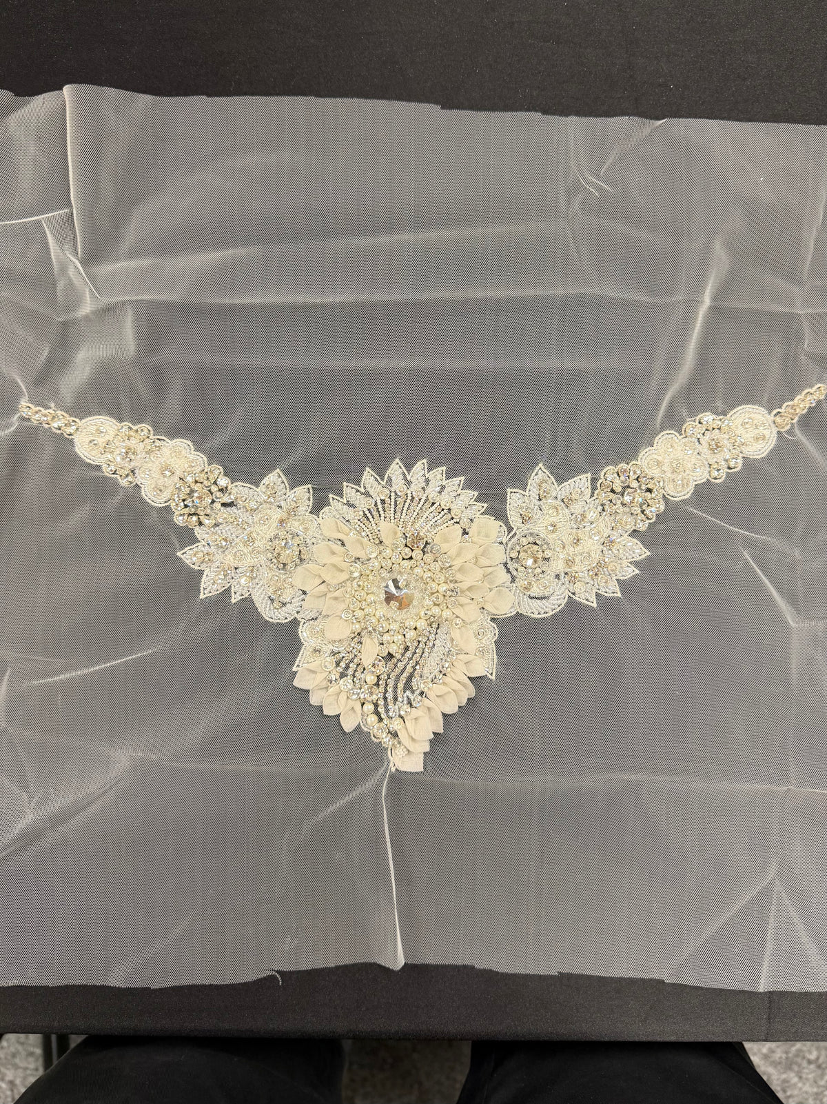 Crystal Beaded Embroidery Applique - T487