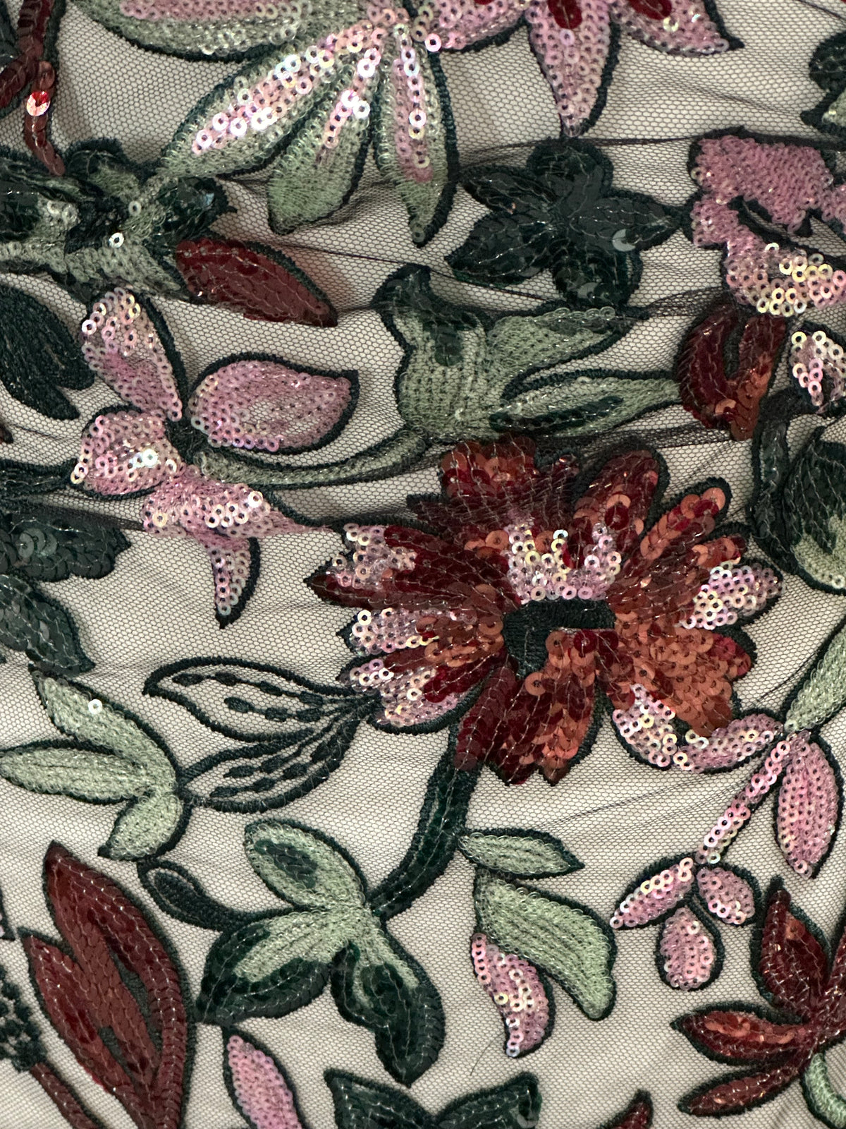 Noir avec dentelle brodée multicolore -EB3066