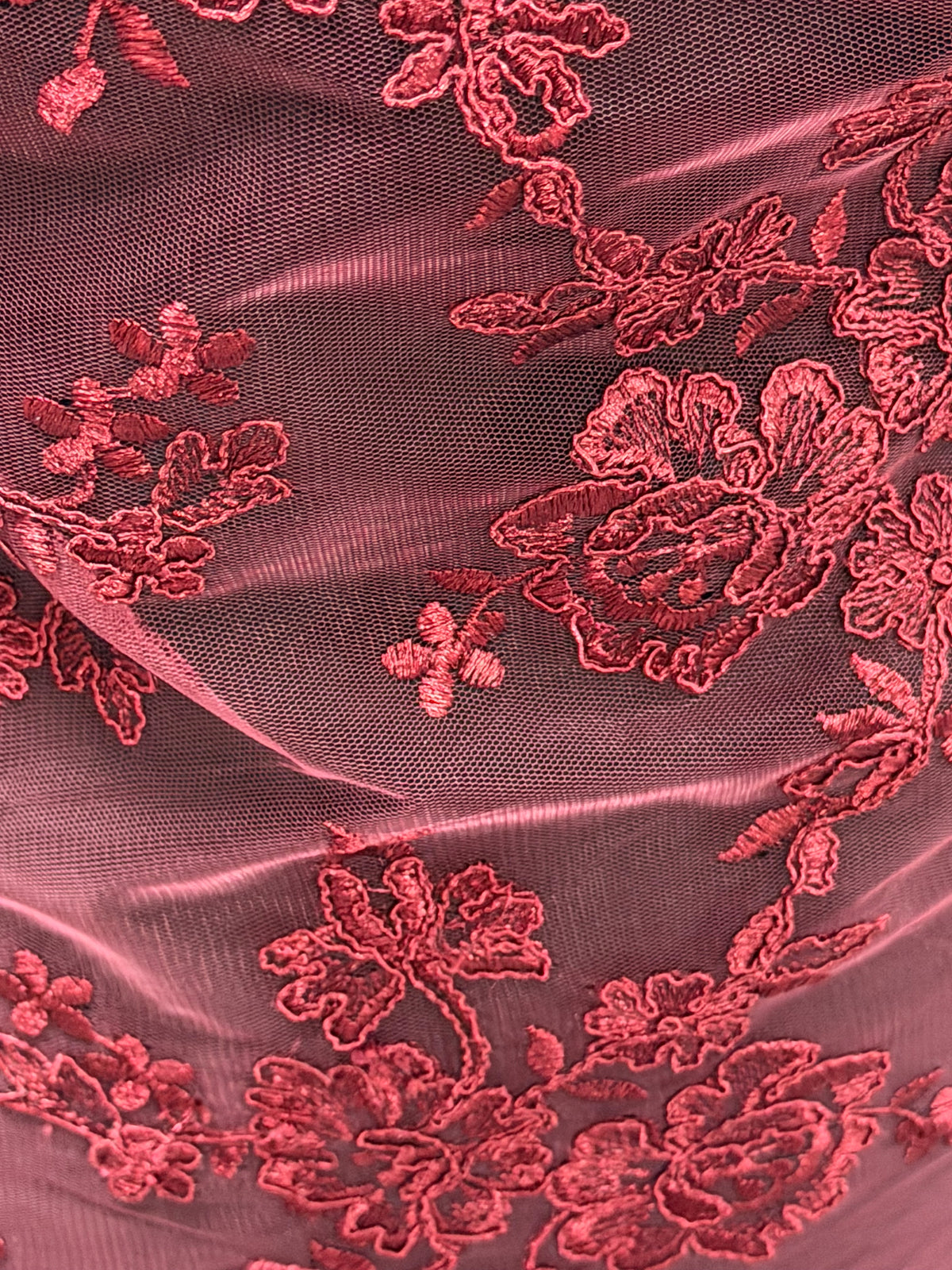 Dentelle Cordonnée Lie de Vin - LA7007