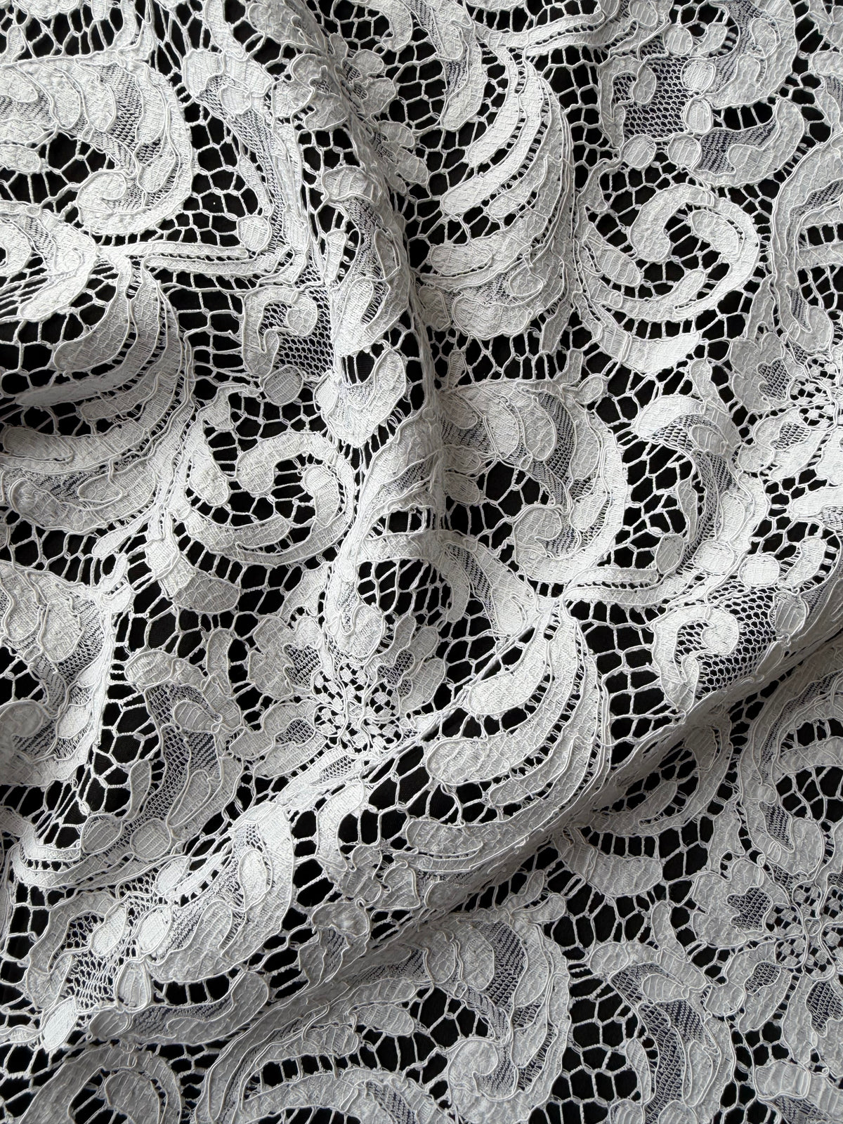 Dentelle française cordée écologique blanche - LA4007