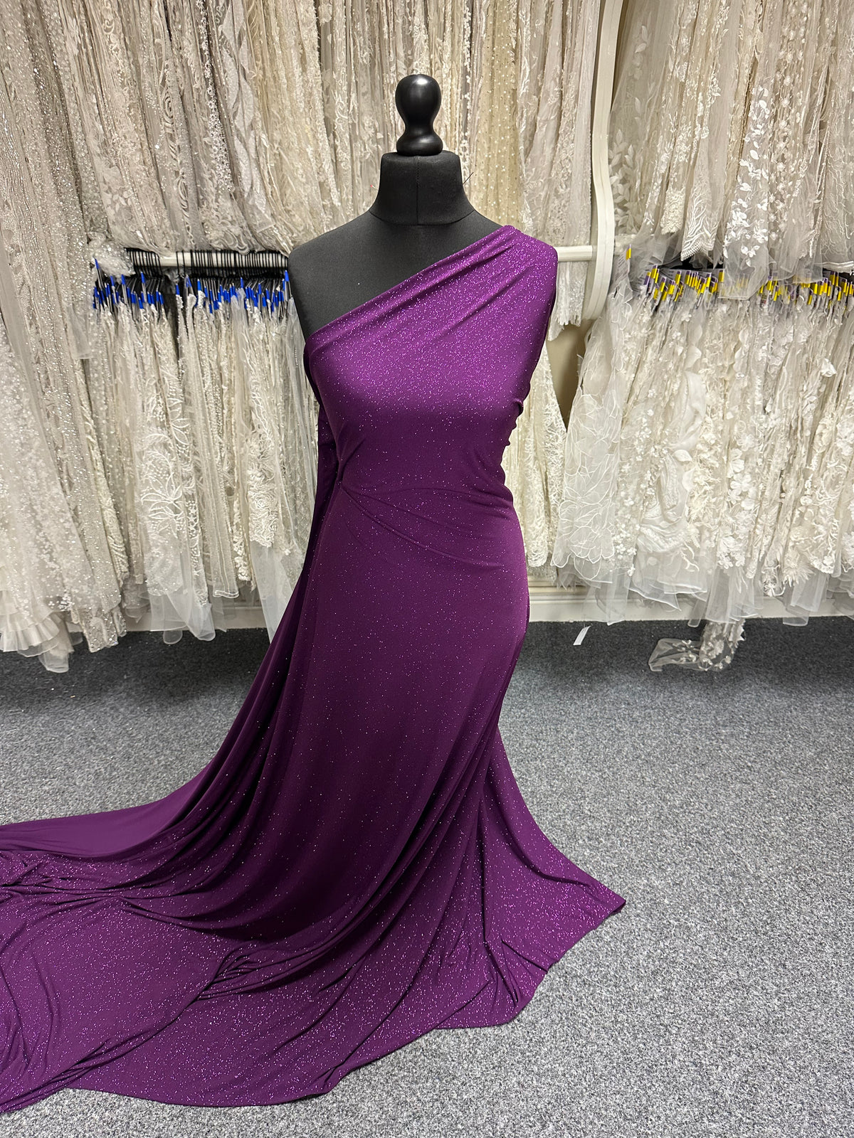 Tissu jersey pailleté prune - Daredevil