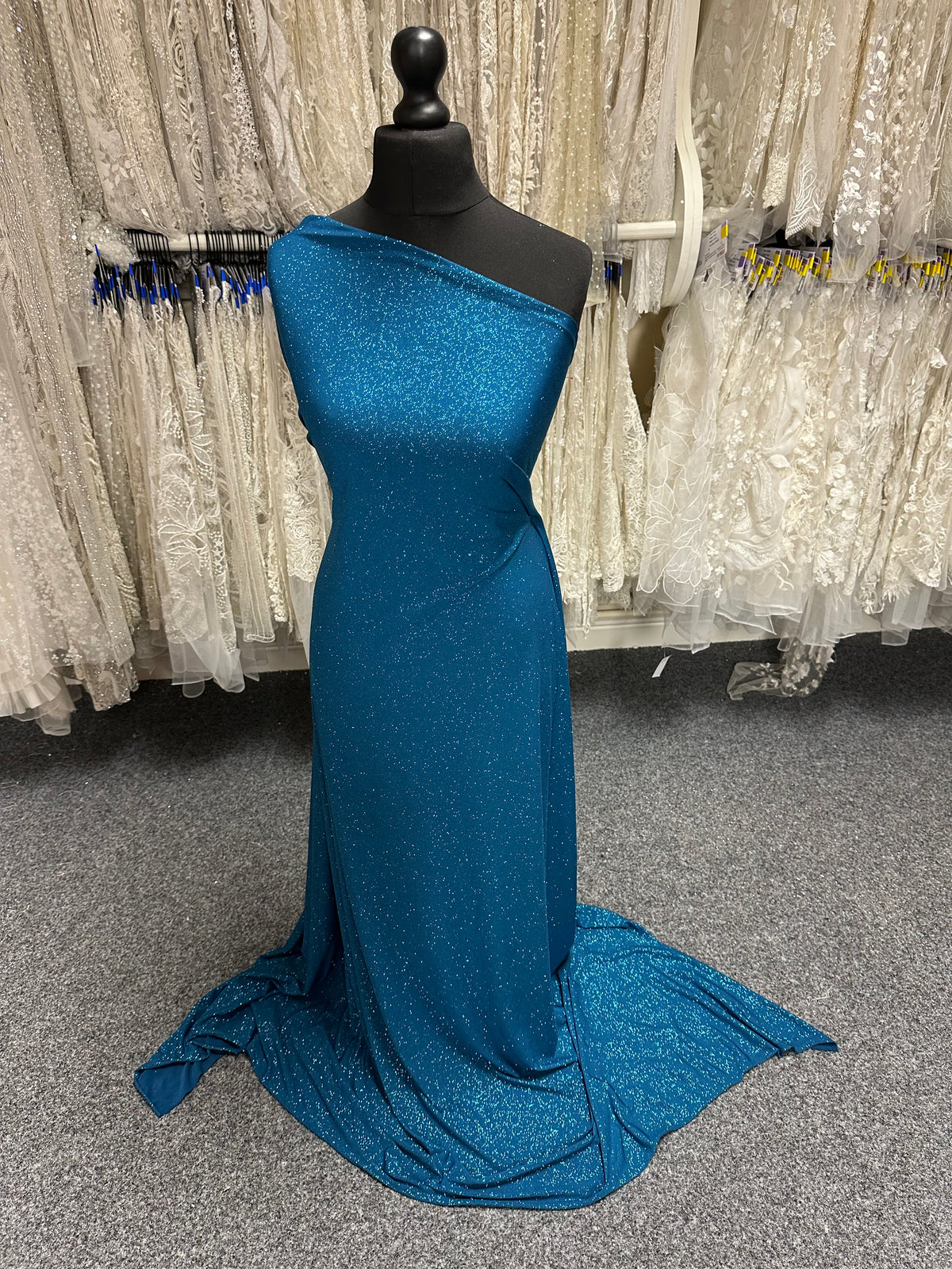 Tissu jersey turquoise à paillettes - Daredevil