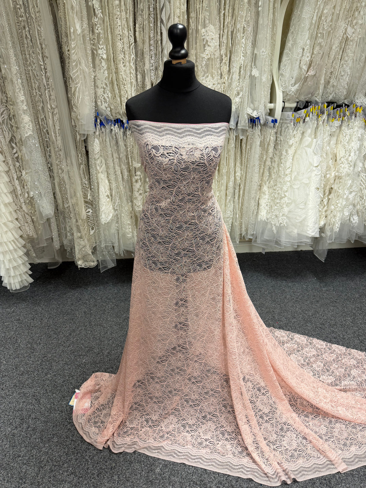 Dentelle cordée rose perle - Tocca