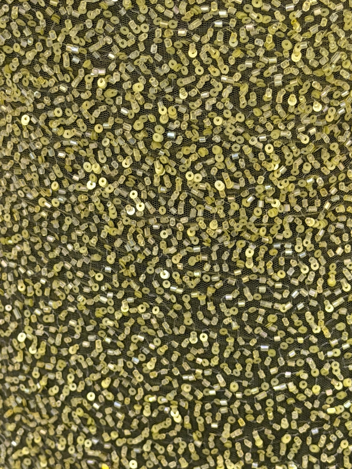 Tulle brodé de perles vert citron - EB1012