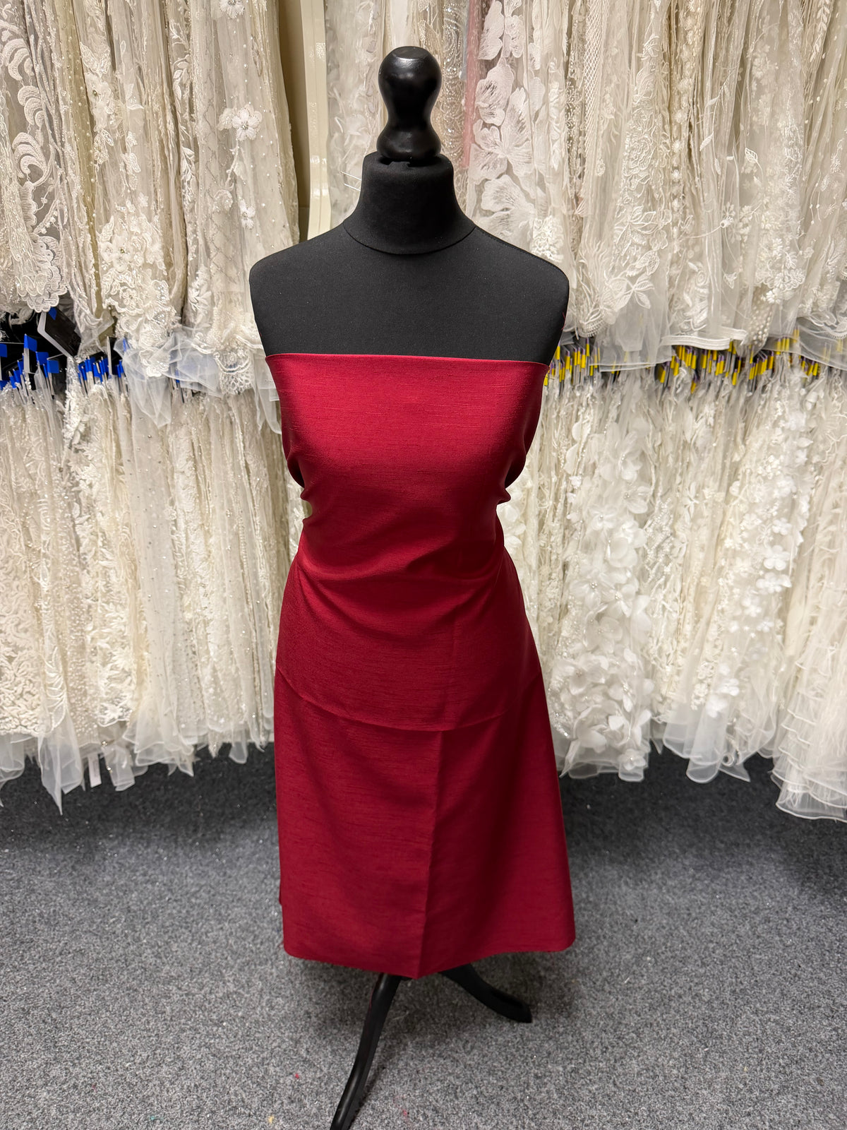 Dupion en satin de polyester rubis - Clarté (P967)