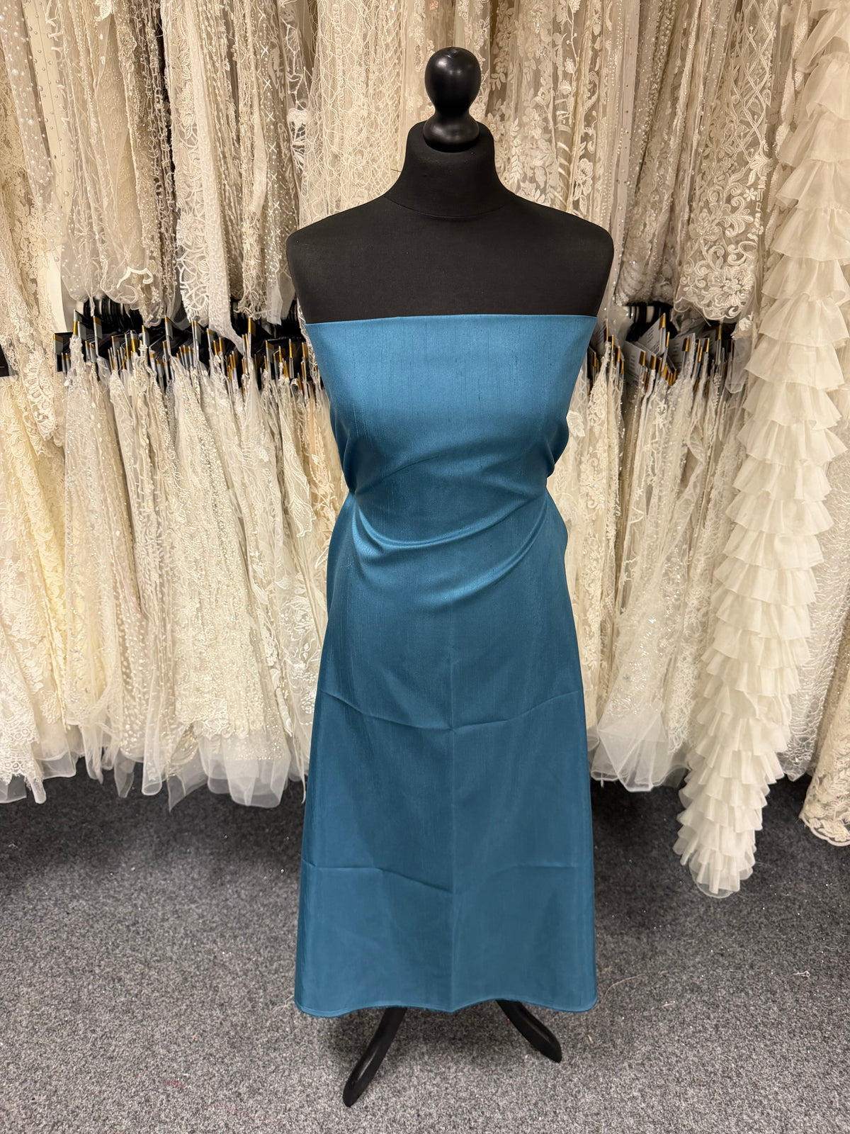 Dupion en satin de polyester bleu sarcelle - Clarté (P967)
