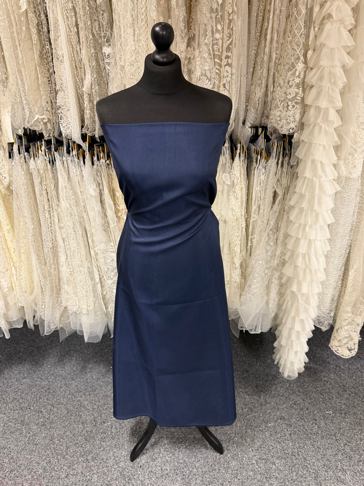 Dupion en satin de polyester bleu marine - Clarté (P967)