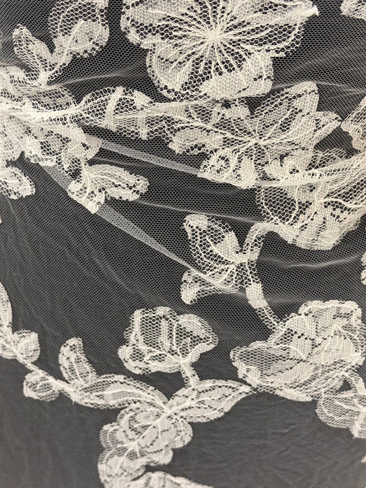 Dentelle brodée contemporaine ivoire - EB5041