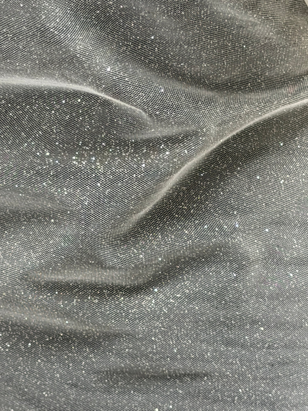 Tulle ivoire à paillettes argentées - P15