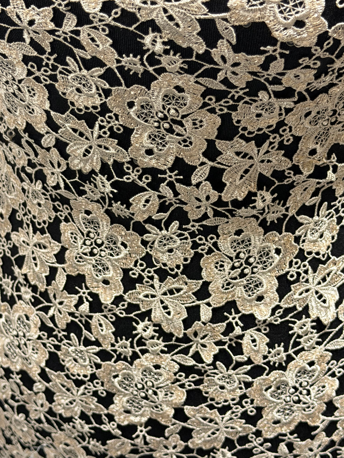 Dentelle guipure à sequins couleur café - P220