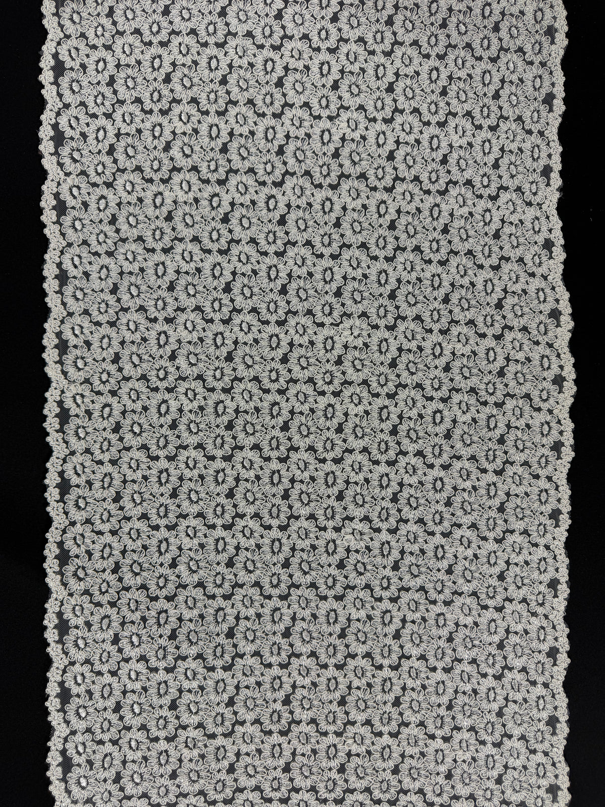 Bordure en dentelle festonnée ivoire - T624