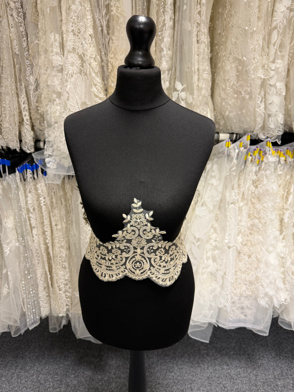 Galon de dentelle cordonnée couleur champagne - T623