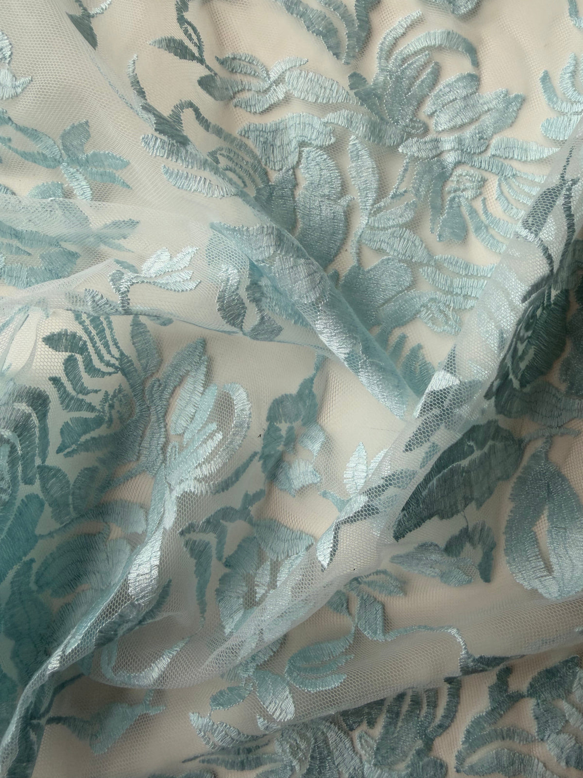 Dentelle brodée bleu ciel – EB5018