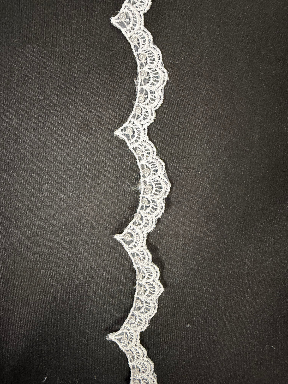 Galon de dentelle perlée blanche - T17