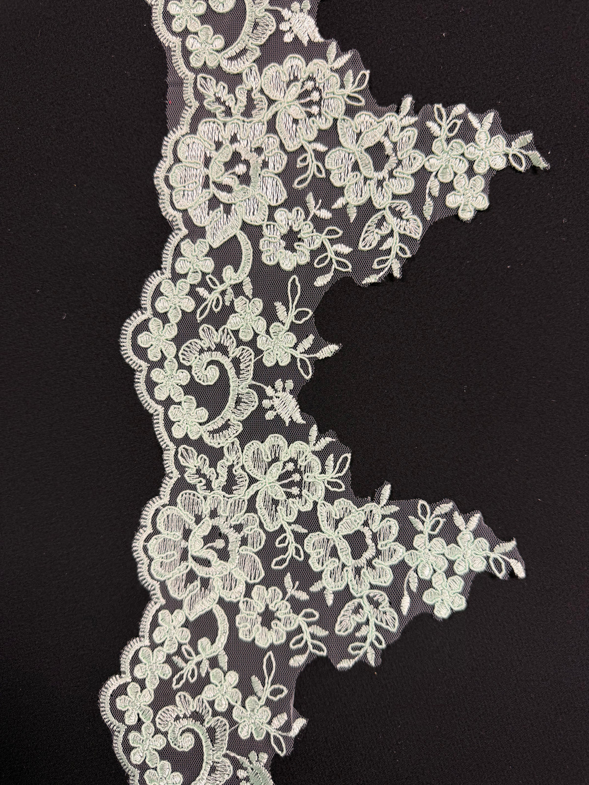 Garniture en dentelle cordée aqua - T660