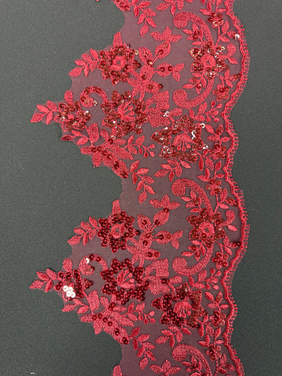 Bordure à sequins lie-de-vin - T661